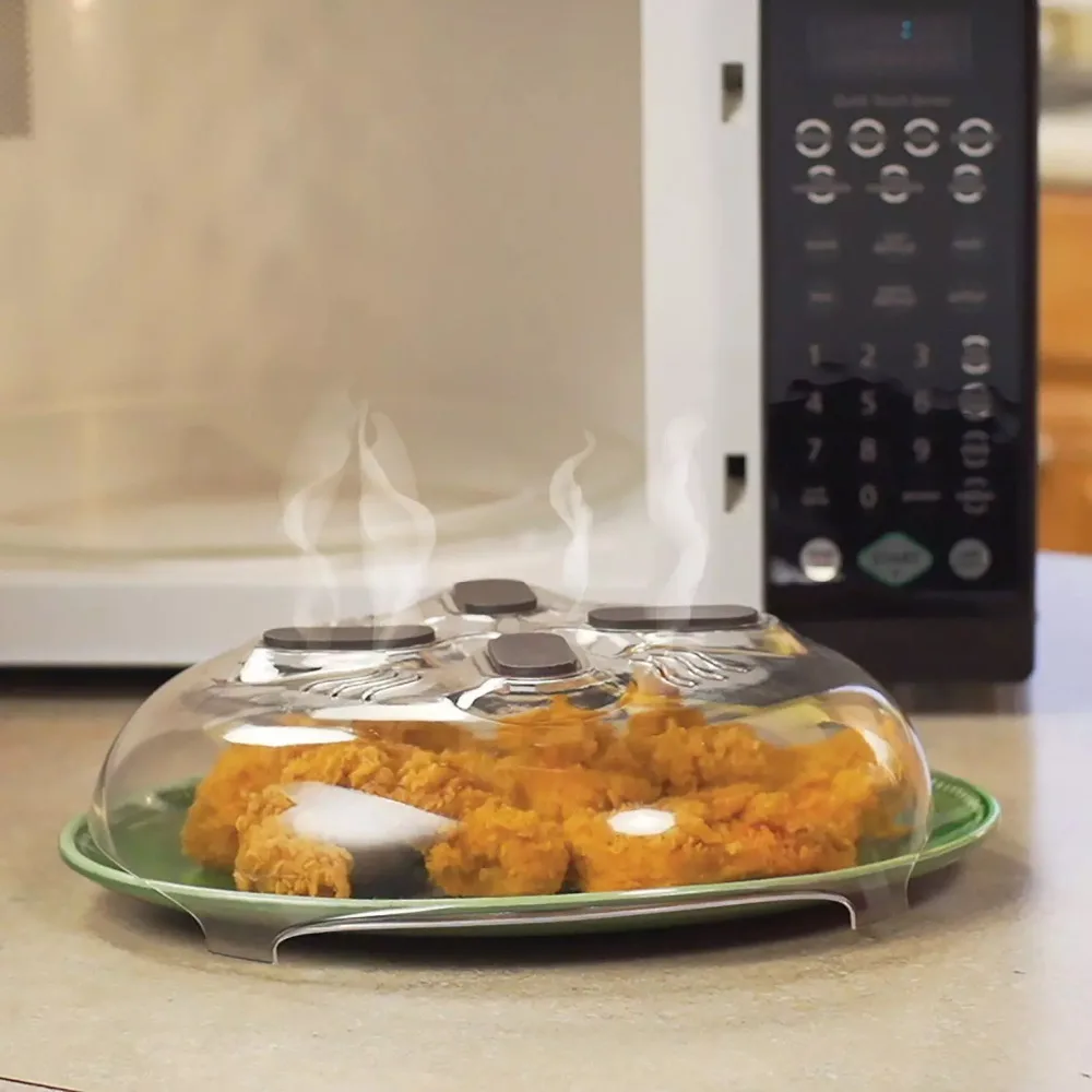 

Universal Microwave Cover Magnet Food Splatter Guard Microwave Cover Anti-Sputtering Cover With Steam Vents
