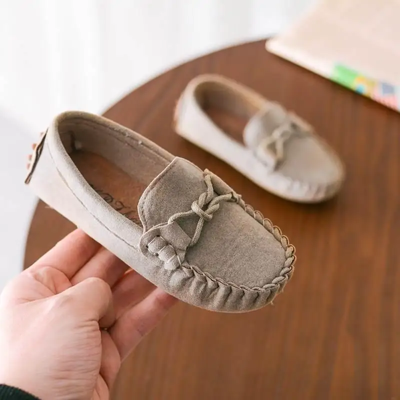 Детские лоферы; обувь для мальчиков; кроссовки на плоской подошве; повседневная обувь для маленьких детей; дышащие слипоны для маленьких девочек; однотонная обувь с мягкой подошвой - Цвет: Gray