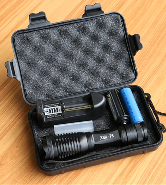 CREE XML T6 LED Flashlight 3800 Lumens Lanterna High Power Adjustable Led Torch Zoomable Flashlight Charger