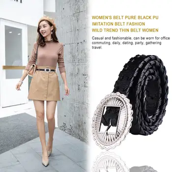 

Women Fashion Belt Casual PU Imitation Leather Belt for Jeans and Dress