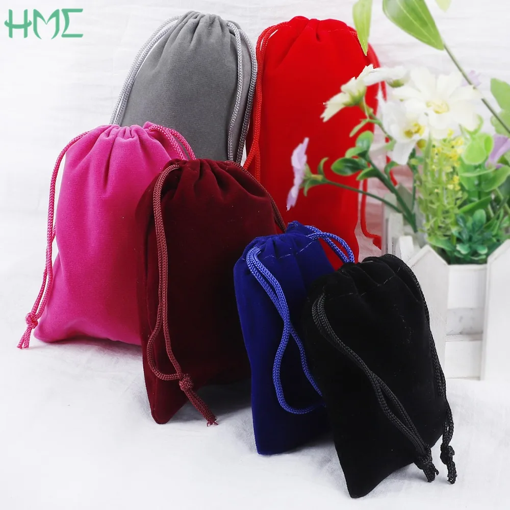 

5x7 7x9 9x12 10x15cm Velvet Pouches Jewelry Packaging Display Drawstring Packing Gift Bags & Pouches For Wedding Party Decora