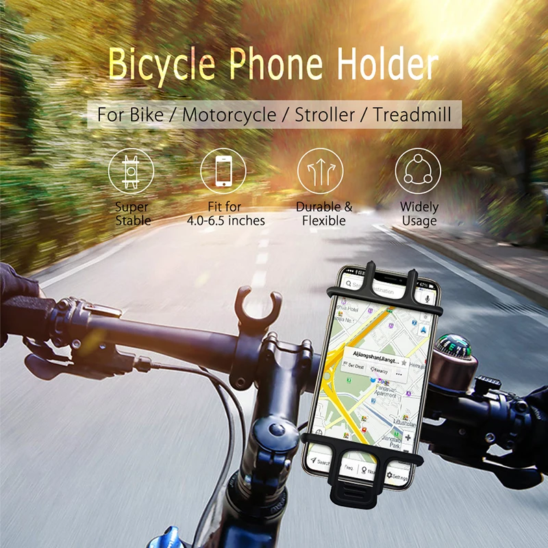 Raugee, держатель для телефона, велосипедный, силиконовый, мягкий, велосипедный руль, зажим, подставка, gps, кронштейн для iPhone, samsung XS, XR, горный двигатель