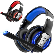 Проводная игровая гарнитура, игровые наушники, наушники с светильник, микрофон, бас стерео шлем для компьютера PS4, ноутбук Xbox PC