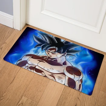 

Dragon Ball Son Goku Floor Mat Kitchen Bathroom Non-slip Door Mats 46*76 PVC Leather Home Decor Cartoon Anime Print Rugs