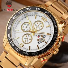 BADACE мужские часы из нержавеющей стали спортивные, военные кварцевые мужские часы роскошные часы мужские Бизнес золотые наручные часы 8930