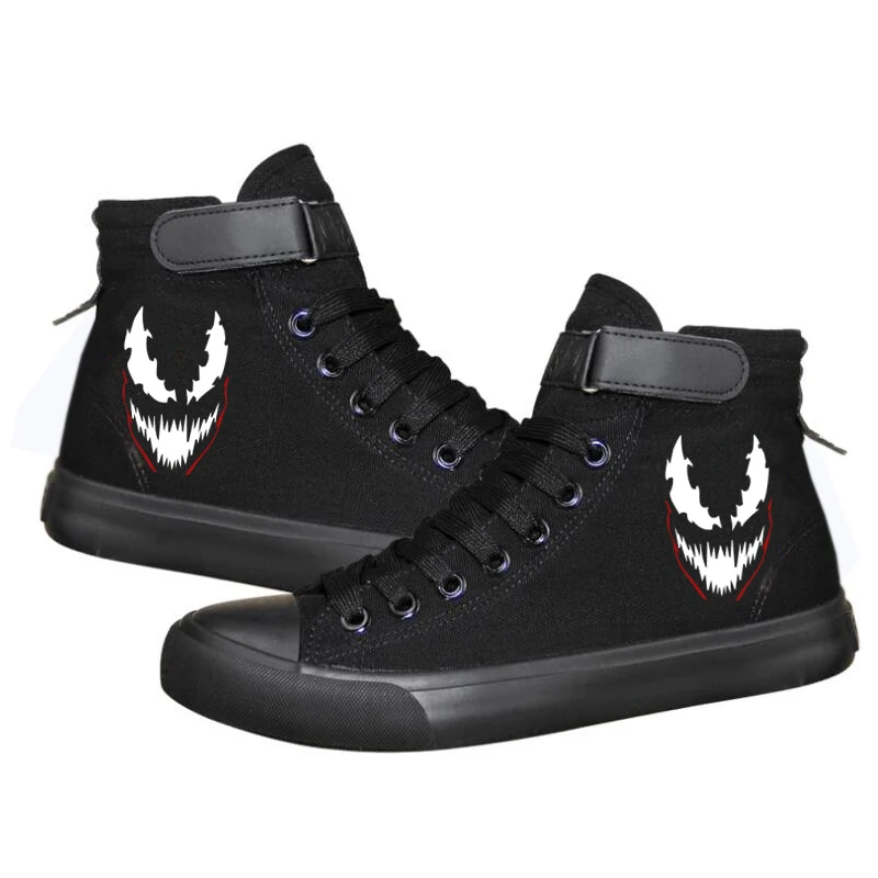 Marvel Venom Sneakers Men Canvas Shoes Cool Casual Shoes Men Sneakers Shoes Lace Up High Top Leisure Shoes Sports Tenis SHoes