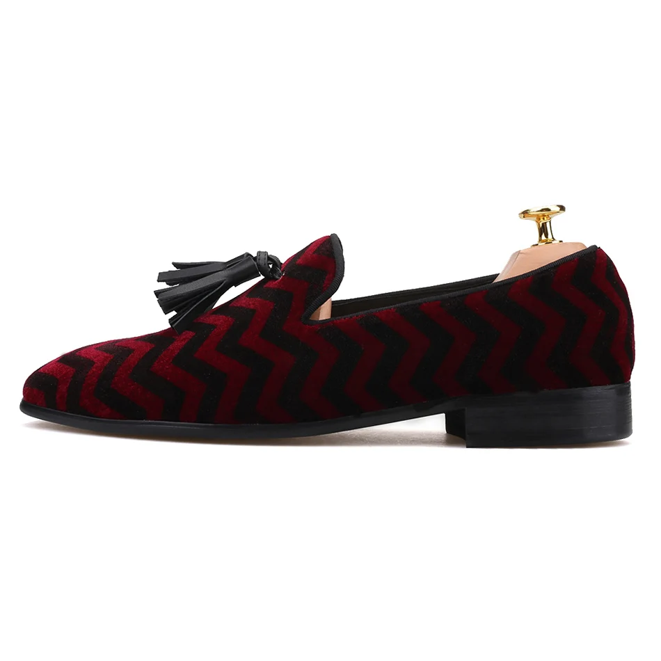 azul De Terciopelo Marino Patrón Boda Cuero Piergitar Los Cuadros Mocasines Zapatos Hombres Borla vino Negro Con Y Blanco Tinto Fiesta Mixto Vestido Color qf7wnx7t1