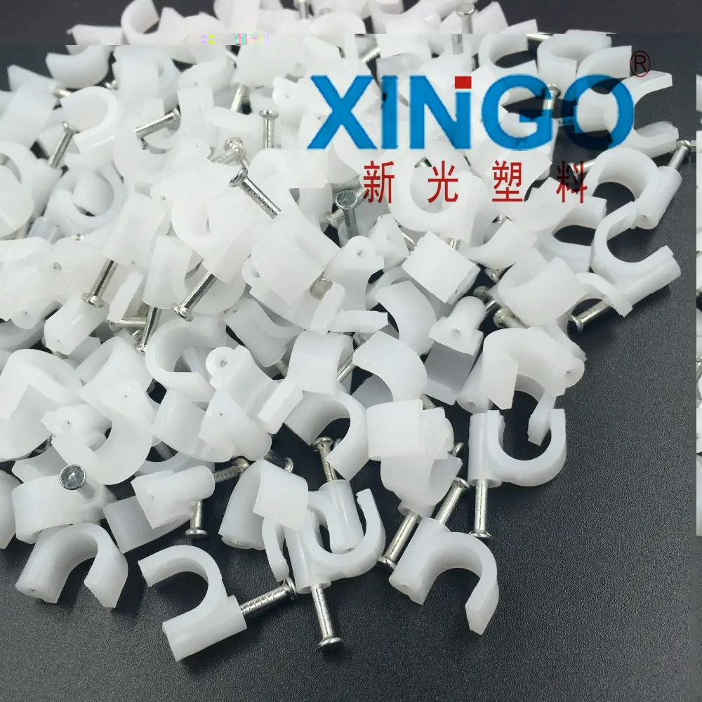 

6mm Circle Path Circle cable clips cable nail wire clips 100pcs