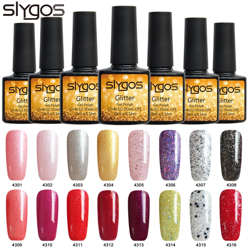 

1pcs SLYGOS 10ML Soak Off UV Nail Gel Polish Shimmer Shiny Gel Polish UV Nail Polish LED UV Curing Nail Lacquers