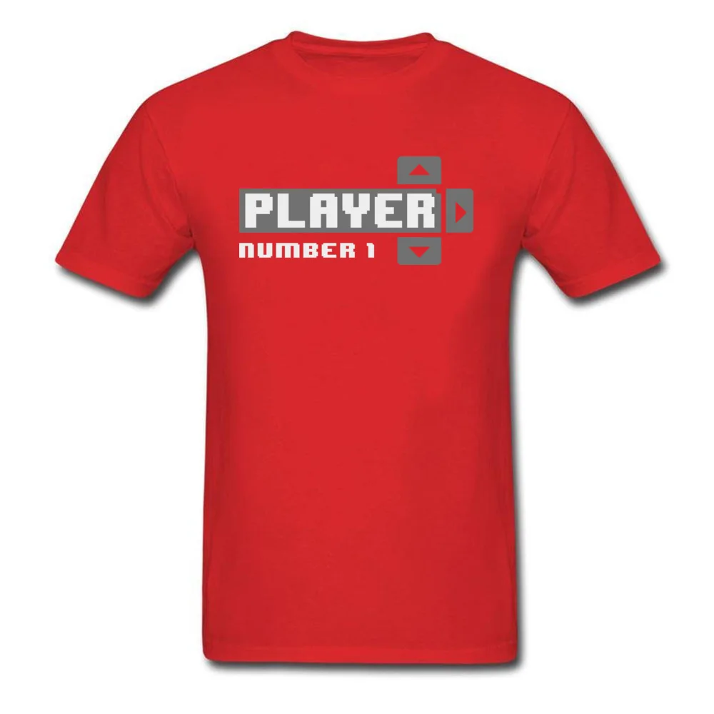 Player Number 1 All Cotton Tops T Shirt for Men Leisure T Shirt 3D Printed Prevailing O-Neck Tops Shirt Short Sleeve Player Number 1 red