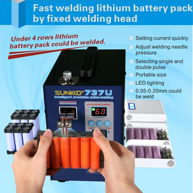220 V/110 V SUNKKO 737U точечная сварочная машина Литиевая батарея для 18650 Сварка