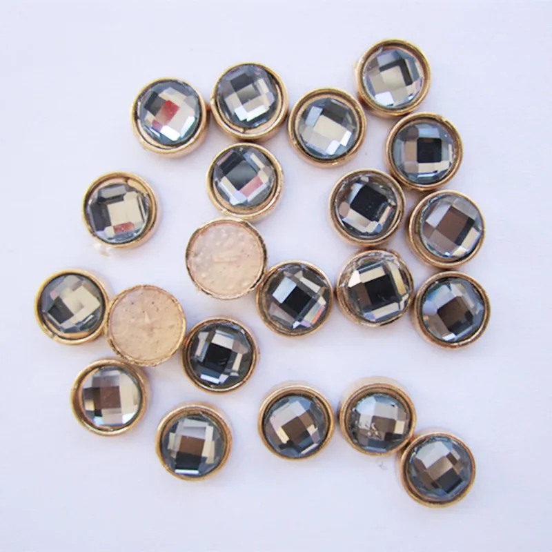 

SINUAN Rivet Strass Hot-Fix Spike Studs Round Rhinestone Rivets 8Mm Round Spikes Close-End Iron Studs Decorations For Clothes