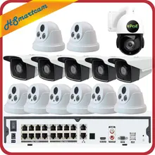 16CH 5MP POE H.265 NVR 3MP CCTV камера P2P водонепроницаемый+ 5MP 30X зум скорость купольная PTZ камера система безопасности+ POE 4 ТБ HDD
