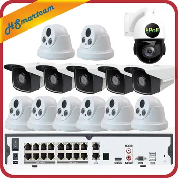 

16CH 5MP POE H.265 NVR 3MP CCTV Camera P2P Waterproof + 5MP 30X ZOOM Speed Dome PTZ Camera Security System + POE 4TB HDD