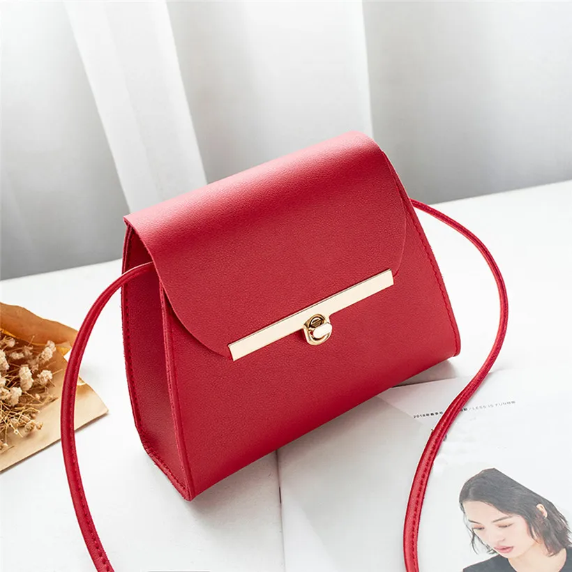 Simple Flap Shoulder PU Leather Bags Women Girls Pure Color Mini Messenger Chest Bag Cross body Handbags bolsa feminina Simple Flap Shoulder PU Leather Bags Women Girls Pure Color Mini Messenger Chest Bag Cross body Handbags bolsa feminina
