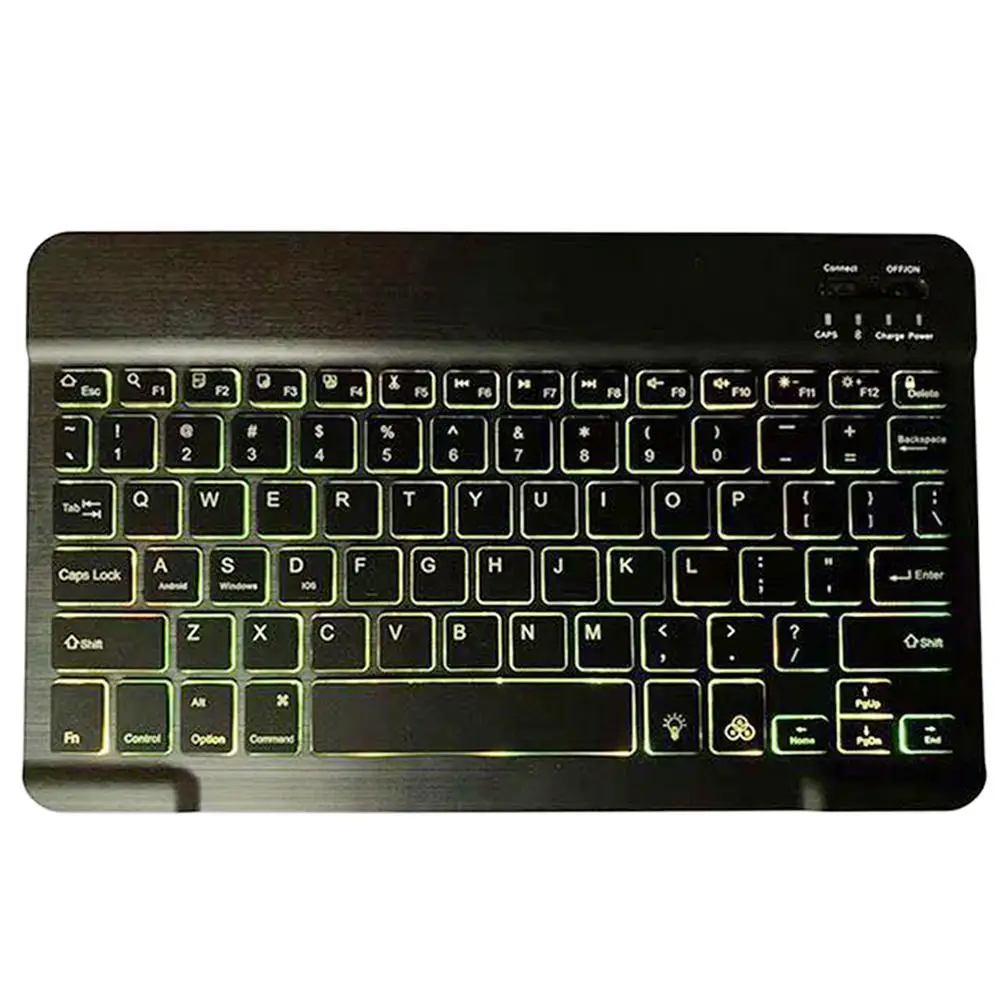 Чехол для samsung Galaxy Tab A A6 10,1, чехол для клавиатуры T580 T585, SM-T580, чехол для SM-T585, 7 видов цветов с подсветкой, bluetooth-клавиатура - Цвет: Only Black Keyboard