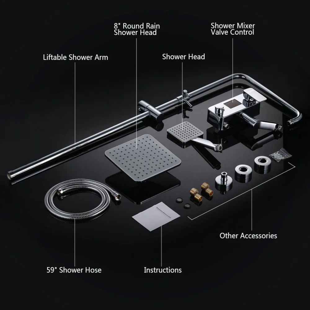 Хромированный душевой кран для ванны, душевой кран, набор для душа ...