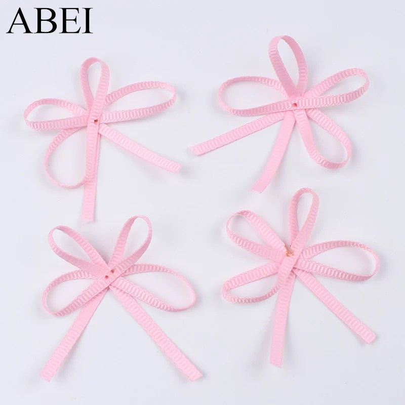 Satin Ribbons Ribbon Decoration Satin Ribbon 100pcs/lot Mix Colors Satin Double Bow Ties Handmade Wedding Cards Gift Box Craft Ribbon Bows DIY Sewing Garments Accessories