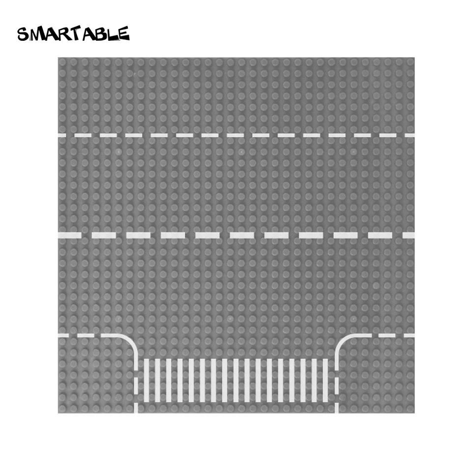 Smartable Baseplate Road Plate прямой перекресток кривая Т образный строительный блок