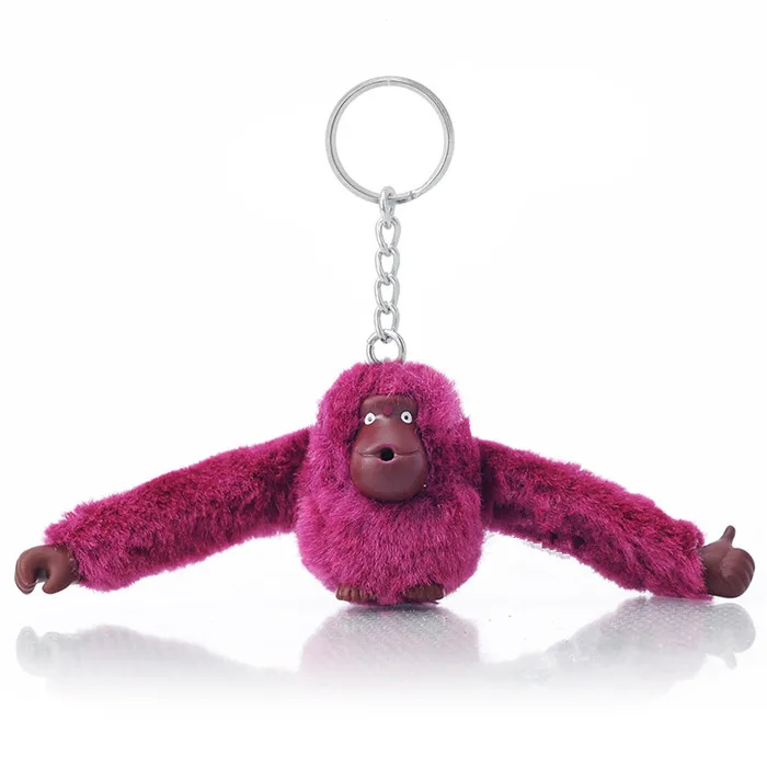 Cute 3D Monkey Plush Doll Pendant Keychain For Handbag Messenger Bag Purse Pom Pom Orangutan Plush Toy Animal Keyring Accessory (24)
