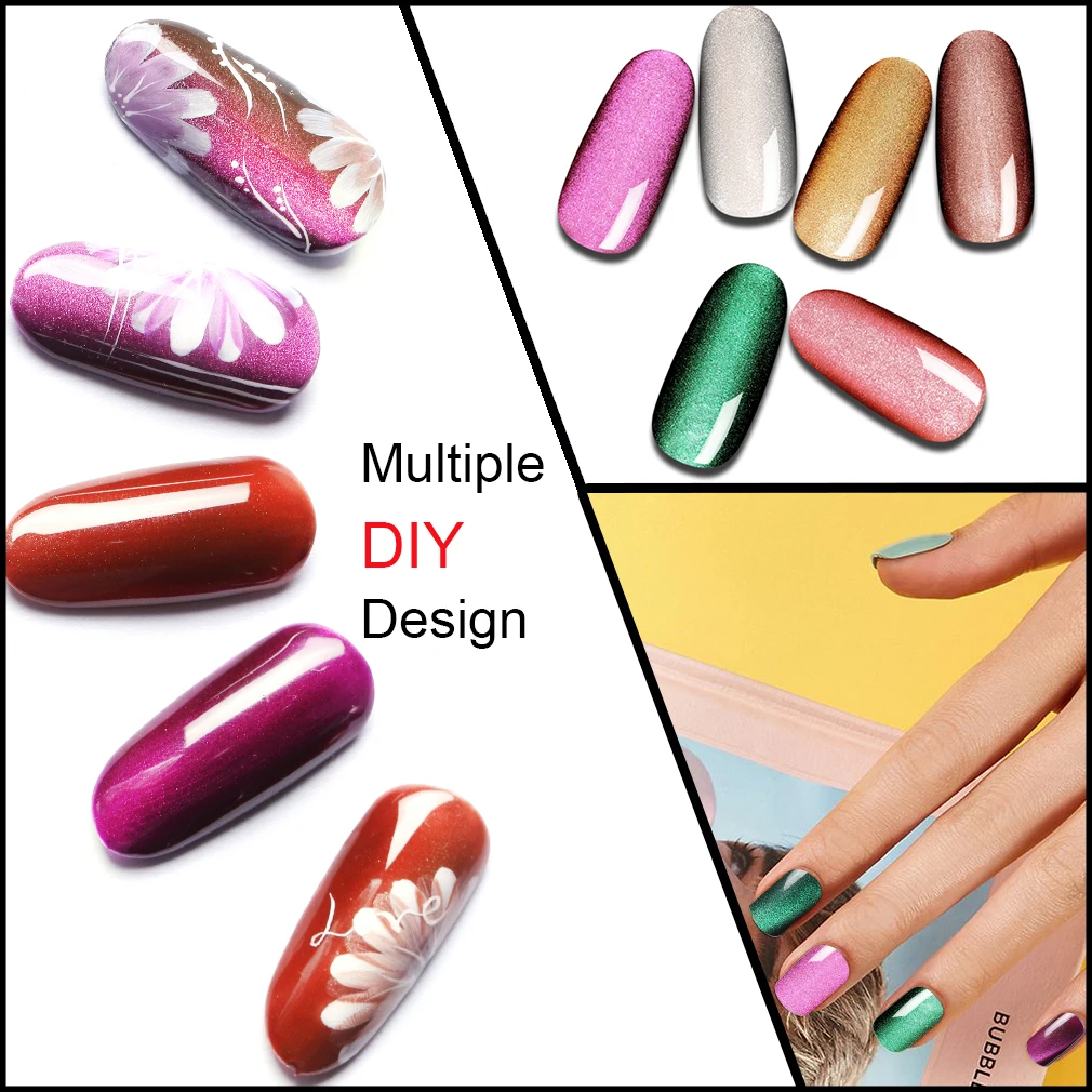 Elite99 Magnet Nail Gel Polish 3D Cat Eye Effect UV Gel Nail polish Soak off UV LED Wide Line Cat Eye Magnetic Nail Art Lacquer