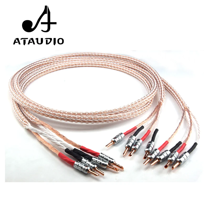 ATAUDIO 12TC Hifi акустический кабель с 2 разъемами типа банан на 4 разъема Hi end OCC провод