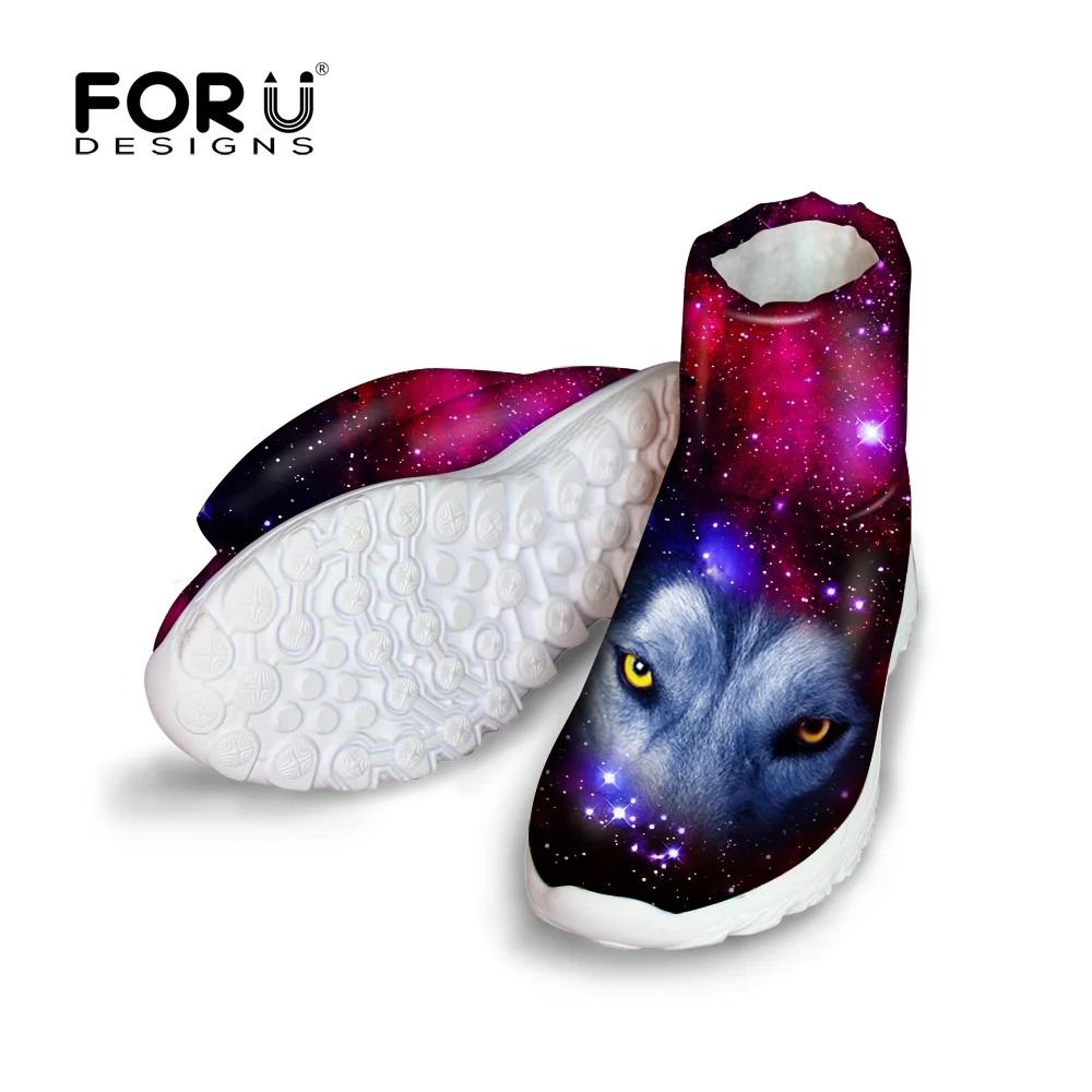 

Brand 2016 Fashion Women's Snow Ankle Boots Girls 3D Galaxy Owl Printing Warm Shoes For Women Waterproof Non-Slip Snow Boots