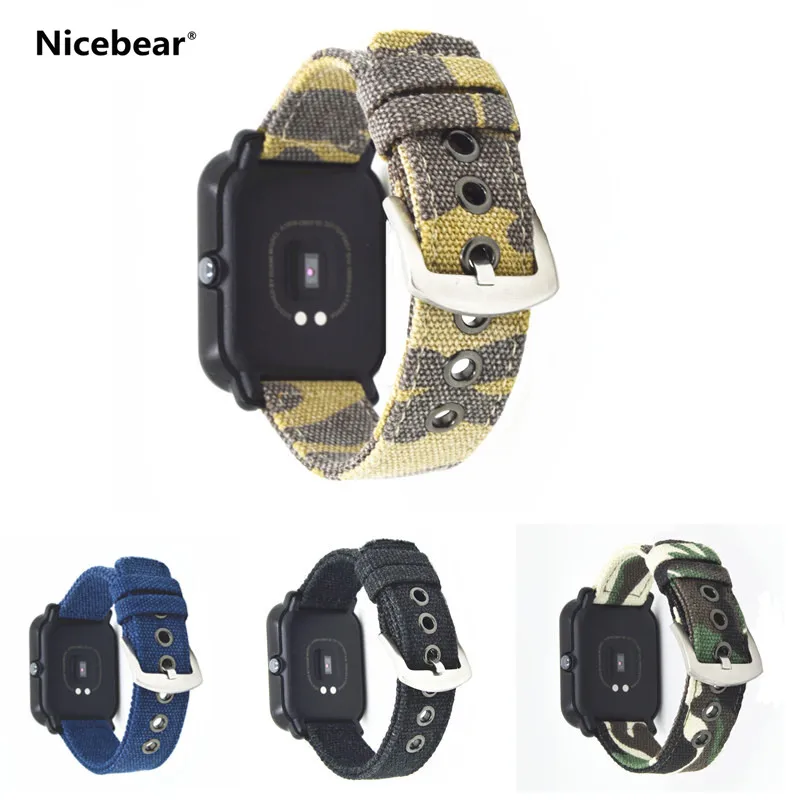 Модный тканый нейлоновый Камуфляжный ремешок для Xiaomi Huami Amazfit Bip BIT Lite Youth Watch Band