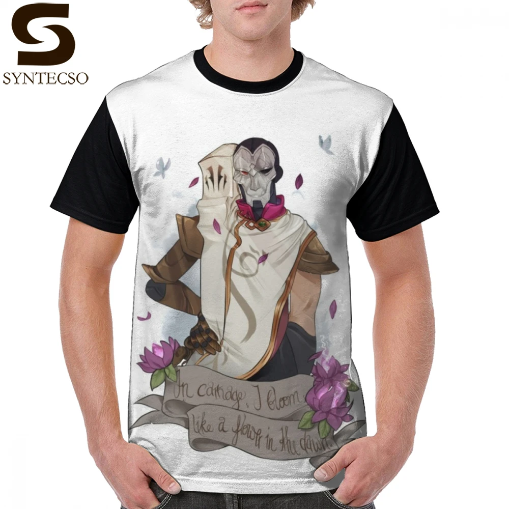 

Jhin T Shirt Jhin The Virtuoso Login Quote T-Shirt Short Sleeve Plus size Graphic Tee Shirt Men Fun Polyester Beach Graphic Tshirt