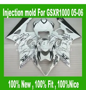 

injection mold White Corona for K5 SUZUKI GSXR 1000 2005 2006 GSX-R1000 GSXR1000 K5 05 06 motorcycle fairing kits Q2315