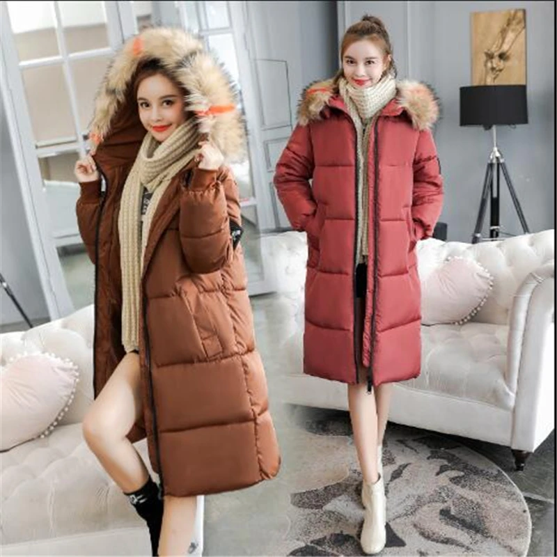 

2019 Women Winter Large Fur Hooded Parkas Female Thick Warm Cotton Coat Women Wadded Winter Jackets Outwear Plus Size 7XL CM1695