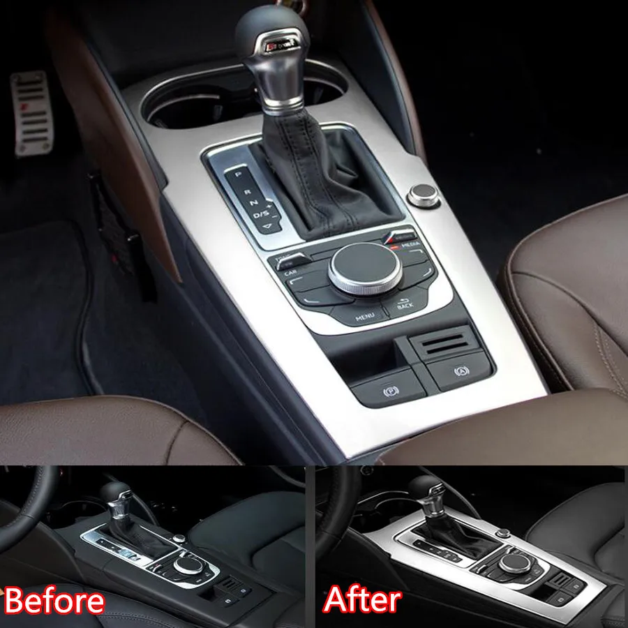 YAQUICKA Car Console Gear Shift Panel Frame Water Cup Holder Trim