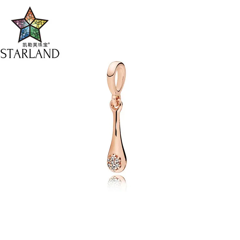 

Starland 100% 925 Sterling Silver Rose Gold Loved Pod Necklace Pendant CZ jewelry Fit woman Gift