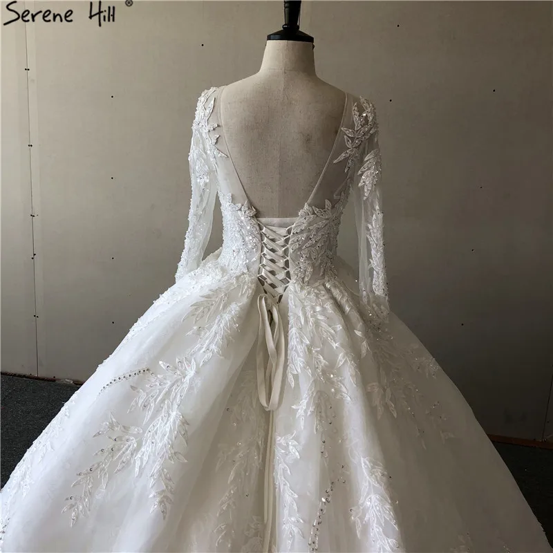 Роскошные свадебные платья золотого цвета с длинными рукавами, винтажное свадебное платье ручной работы с цветами и блестками HA2184 на заказ