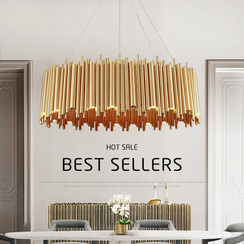 Tubo da Liga de Alumínio Itália Design Ouro Delightfull Brubeck Lustre Suspensão Luminária Lâmpada Projeto Moda 2 Itália design ouro delightfull brubeck lustre tubo