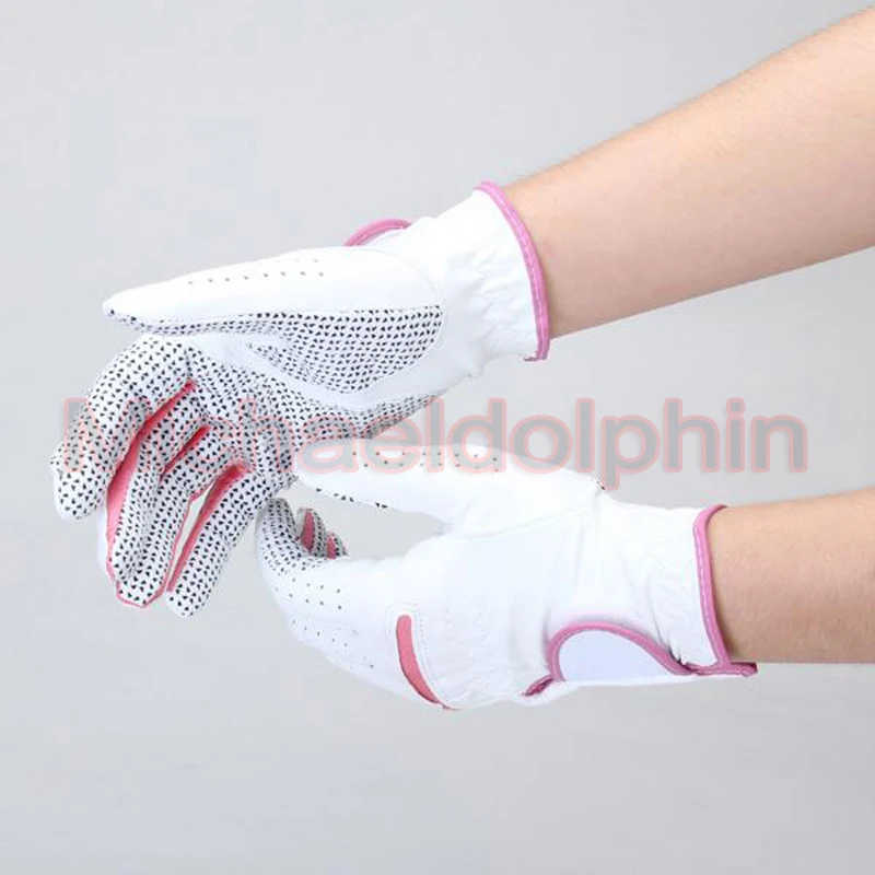 Free Shipping Women Anti slip Soft Leather Golf Gloves One Pairin Golf
