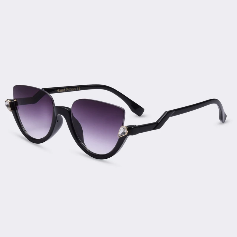 Winla солнцезащитные очки полуоправы Модные Роскошные Алмазные Солнцезащитные очки женские летние стильные дизайнерские очки УФ-защита WL1039 - Цвет линз: C1Gradient Gray