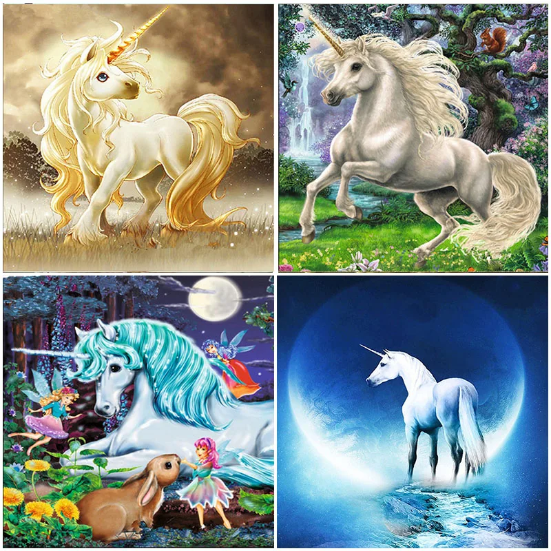 

Unicorn 5D DIY Diamond Painting Resin Full Square Drill Embroidery Home Decoration Mosaic Cartoon Animal Cross Stitch Canvas Kit