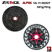 Zrace alpha 12 s cassete leve 12 velocidade mtb bicicleta roda livre 11-50t/11-52 t-preto, compatível m9100/x01 gx nx eagle