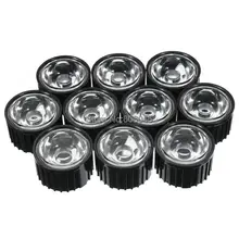 Réflecteurs d'objectif plat Transparent, 10 pièces, 5 15 30 45 60 90 120 degrés, avec support de 20mm, pour émetteur haute puissance 1w 3W