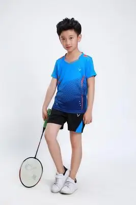 Детский бадминтон Джерси, с короткими рукавами костюмы для мальчиков, настольный теннис Майки, pingpang Майки для студентов, молодежи теннис спорт Джерси