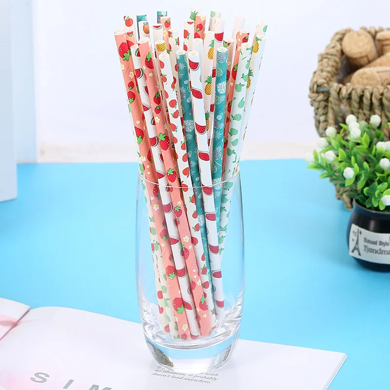 

25pcs Extra Wide Eco Friendly Reusable Straw Sturdy Bend Paper Straw Smoothies Drinking Straws Set Bar Party Accessories