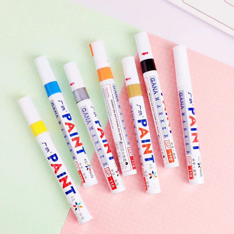 Colorido à Prova Água à Base de Óleo Marcadores para Faça Vibrante Dwaterproof Tinta Você Mesmo Scrapbooking Álbum Carro Graffiti Desenho Papelaria Decoração Canetas 12 29 High Quality Material escolar e de escritório