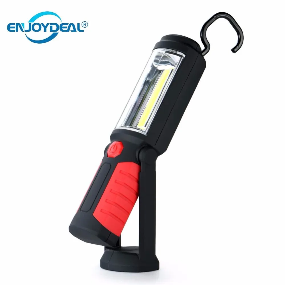 

COB LED Work Light Inspection Lamp Flashlight Torch Magnetic Hook Hand Tool Garage Stand Hanging for Outdoors Camping Work Home