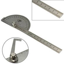 Peerless 0-180 degrés réglable Angle règle tête ronde rotatif rapporteur Angle Finder école bureau bras mesure règle outil(China)