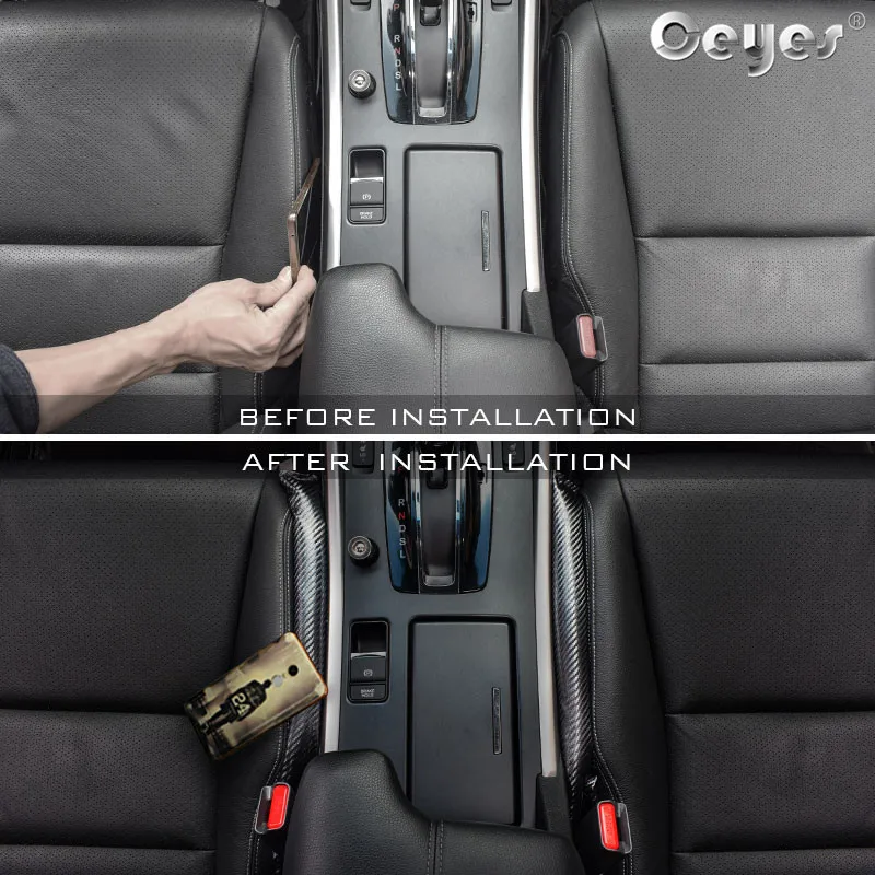 Ceyes автомобиль из углеродного волокна герметичные защитные сиденья щелевая заполнитель эмблемы Pad чехол крышка сиденья Универсальные полоски автомобиль-Стайлинг