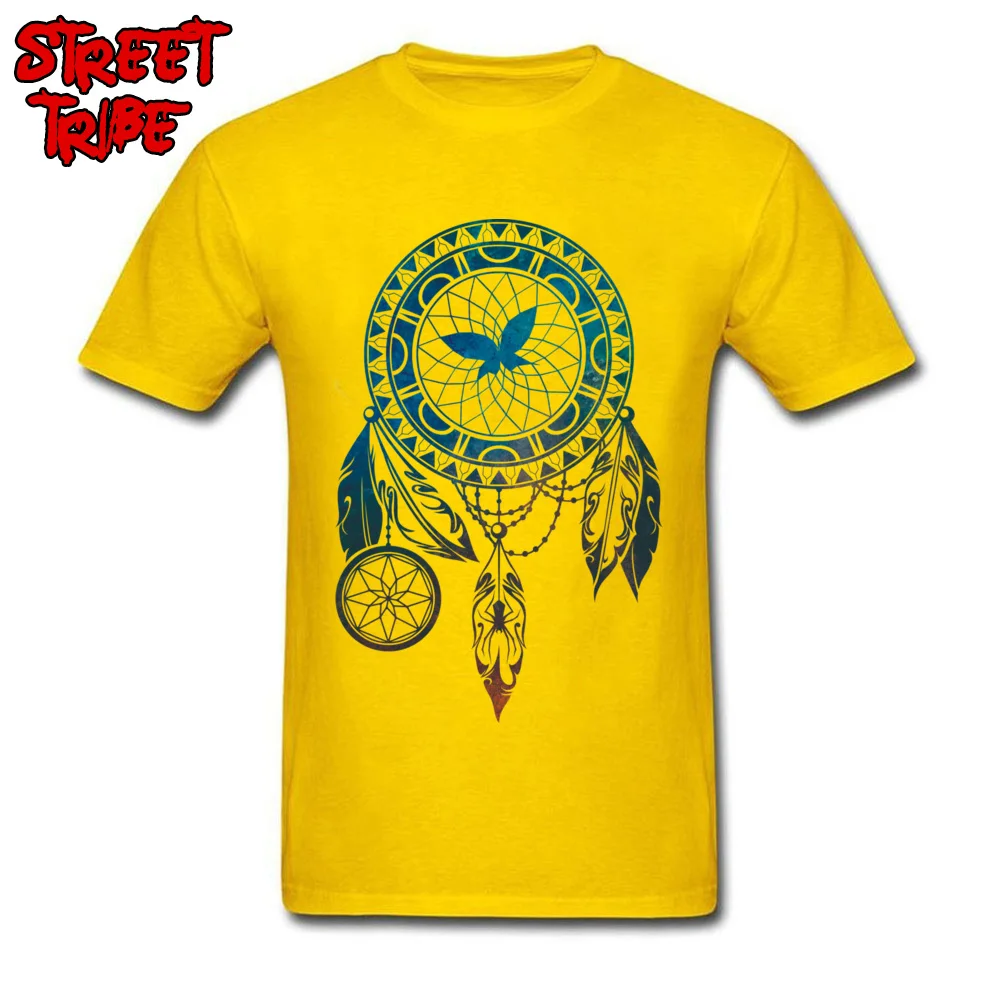  Men Top T-shirts Dream Catcher Design Tops Shirt 100% Cotton O Neck Short Sleeve Europe Tee Shirt Labor Day Drop Shipping Dream Catcher yellow