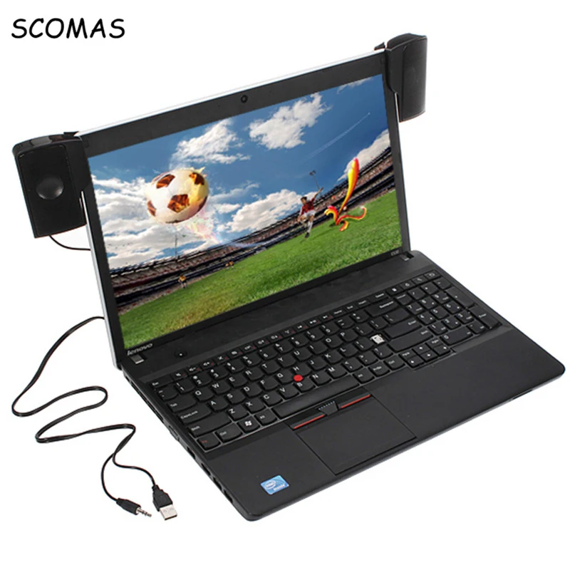 SCOMAS Portable Mini USB Stereo Speaker Soundbar clipon Speakers for Notebook Laptop Phone font b Music