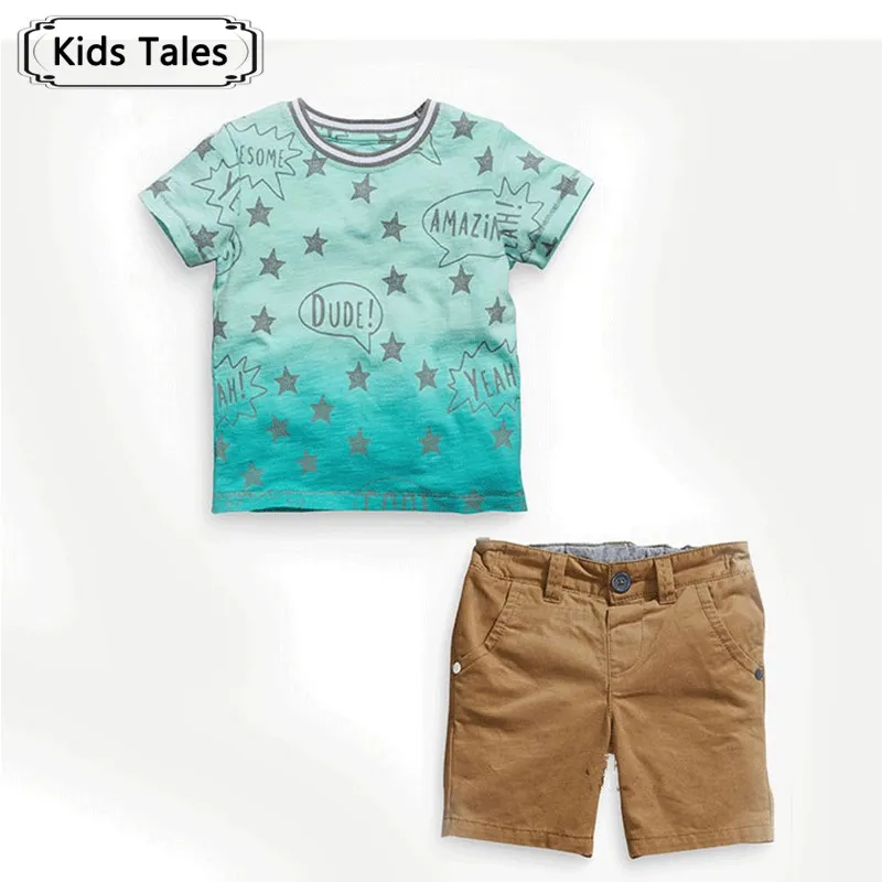 st239 2017 summer boys clothes boy clothing set star shirt and pants template