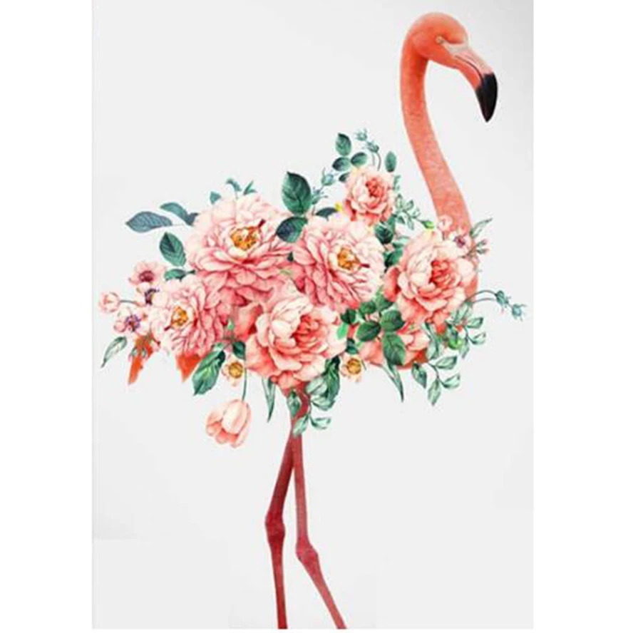 

Flower Flamingo Mosaic Home Decor Diamond Embroidery Square/round, 5D DIY Diamont Painting Full Drill